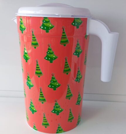 JARRA DE PLÁSTICO CON DISEÑO DE NAVIDAD